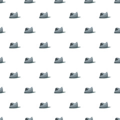 Fototapeta premium Cartoon warships creating a seamless pattern on a white background