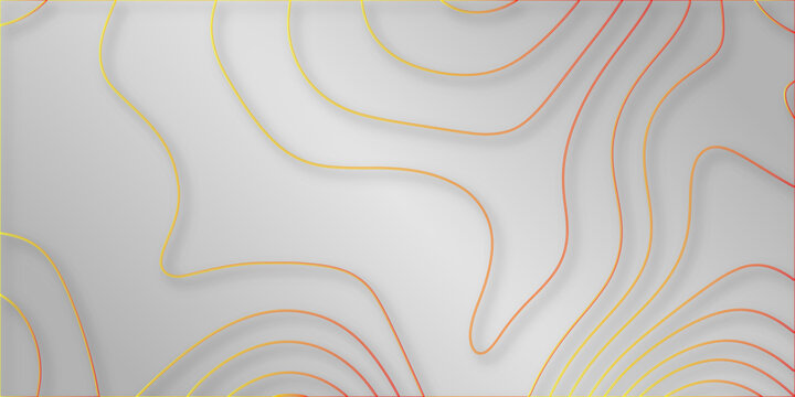 Abstract white wavy line 3d paper cut white background. Realistic papercut decoration textured with wavy layers. Topographic map background concept with space for your copy. Topographic background