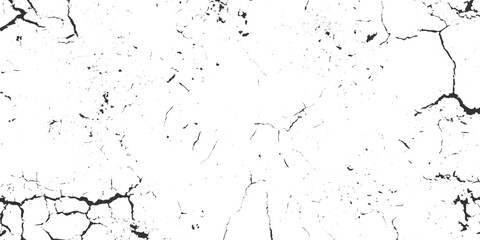 Naklejka premium Distressed concrete surface texture background with dramatic grunge cracks, black and white vintage of cracked,