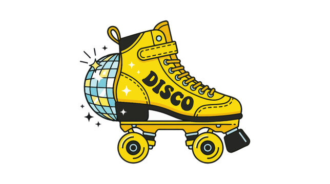 Retro Roller Skate with Disco Ball - 70s Style Fun and Nostalgia