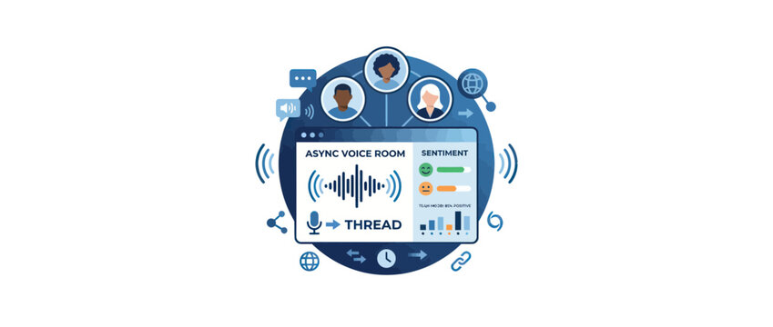 Asynchronous Voice Room Communication Concept - Digital Collaboration