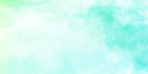 Artistic green watercolor background with soft fluid paint texture, abstract pastel paint wash texture, © AFIYA