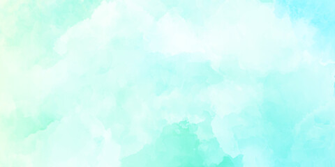 Artistic green watercolor background with soft fluid paint texture, abstract pastel paint wash texture, © AFIYA