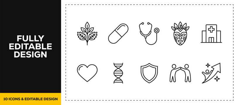 flat vector illustration line art icon bundle set design depicting police department criminal arrests handcuffs fingerprint identification and evidence crime search UI