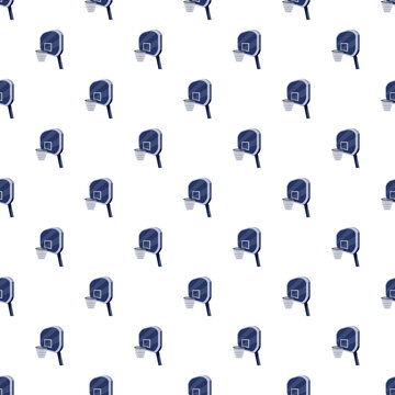 Basketball net hoops creating a repeating pattern on a white background