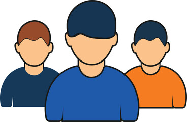 Obraz premium Group of people avatar icon or business teamwork concept vector