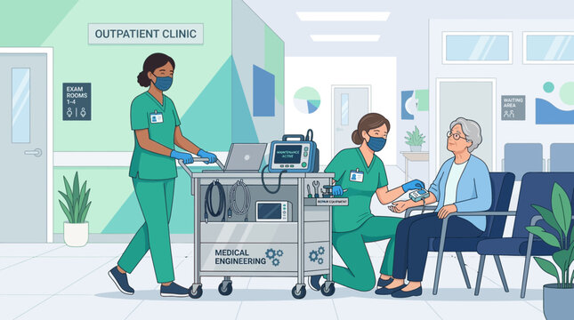 Medical Engineering Team Assists Patient in Outpatient Clinic