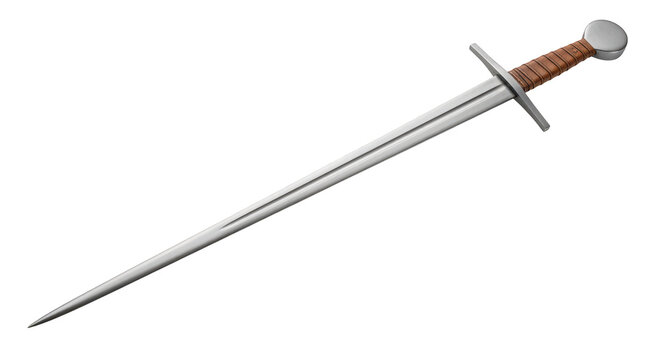 Large forged iron nail spike, rustic metal hardware and antique medieval blacksmith tool concept