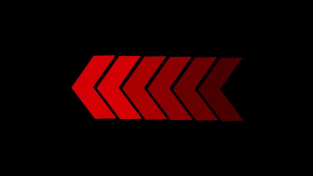 Right-directional arrow loop animation on black background. arrow loop animation right direction concept, arrow loading icon animation. bk video layer