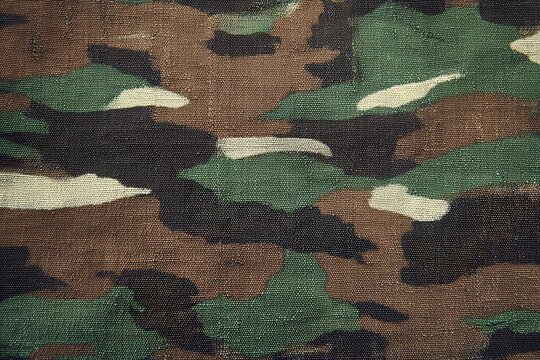 Woodland Camouflage Ripstop Cotton Fabric Seamless Texture Background