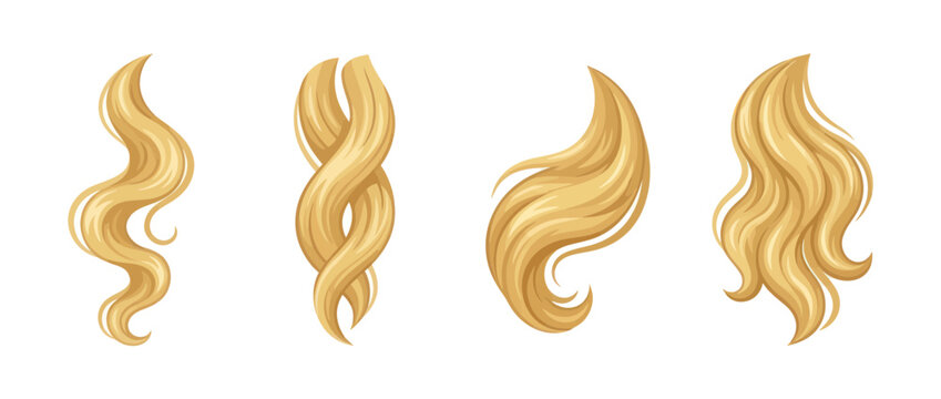 Blonde Hair Strands Collection - Wavy, Curly, Twisted Styles