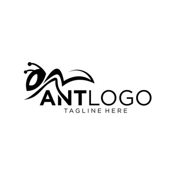Ant Logo Design with Text Placeholder.