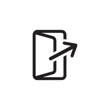 Log out icon silhouette vector flat illustration design on white background.