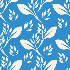 Fototapeta premium Seamless pattern, vintage flowers on a brown background 