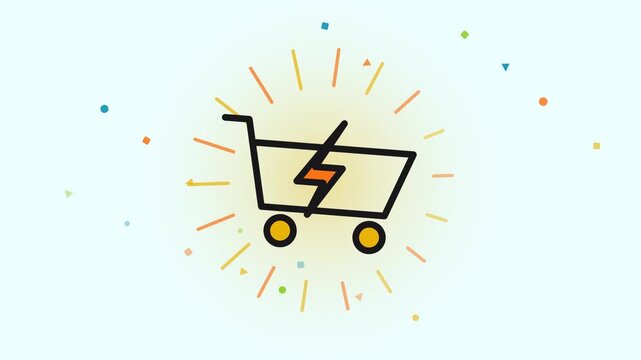 Colorful Text Free Flash Sale cart sweep Motion Graphic Loop
