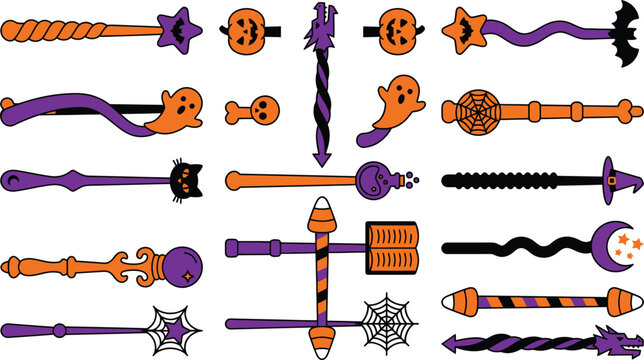 Halloween magic wand bundle cartoon witch wands for kids