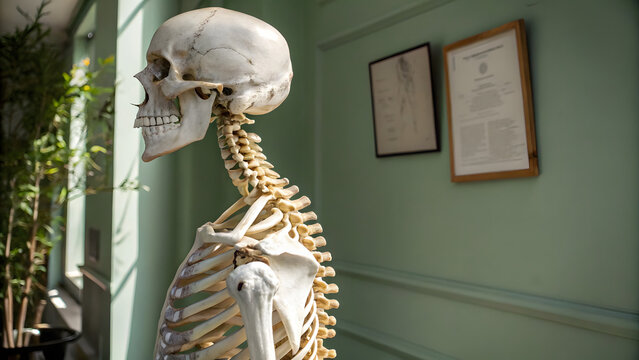 Detailed Male Nervous System Anatomy with Glowing Brain and Spinal Cord Medical Illustration