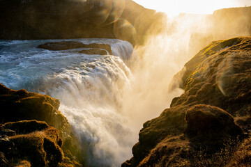 Close up of the gullfoss waterfall in iceland © Patricia BC