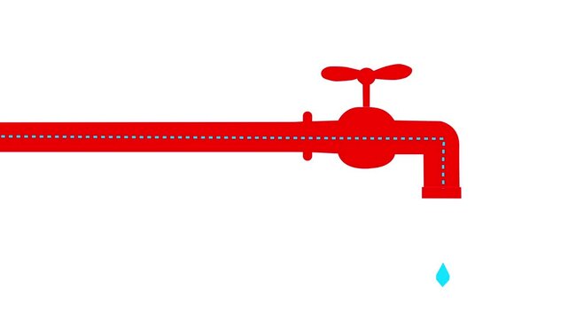 water tap icon animation, Motion graphics of water concept