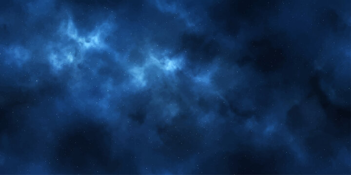 Dramatic Dark Blue Sky Background with Storm Clouds and Atmospheric Cloudscape Texture