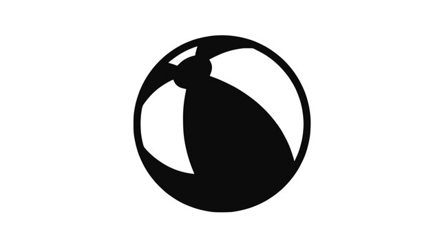 Beach ball silhouette on dark background for summer themes.