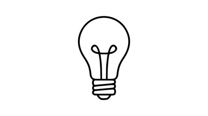 Hand-drawn lightbulb vector icon, minimalist outline illustration of bright idea, innovation, creativity and inspiration symbol, clean scalable line art for education, business branding and design © Hamza