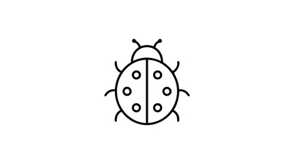 Minimalist hand-drawn ladybug vector icon, charming black outline insect illustration with spots, antennae and legs, clean scalable nature symbol for garden, spring, ecology and kids designs © Fahad