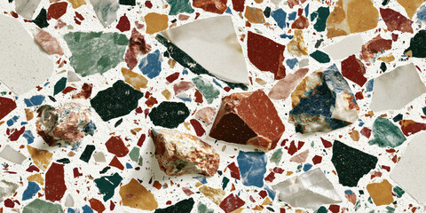 Fototapeta premium Colorful Mosaic Tile with Geometric Shapes