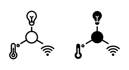 Smart Home Icons: Connected Devices, Temperature, Light, Wi-Fi, IoT Technology, Vector Set © Imam