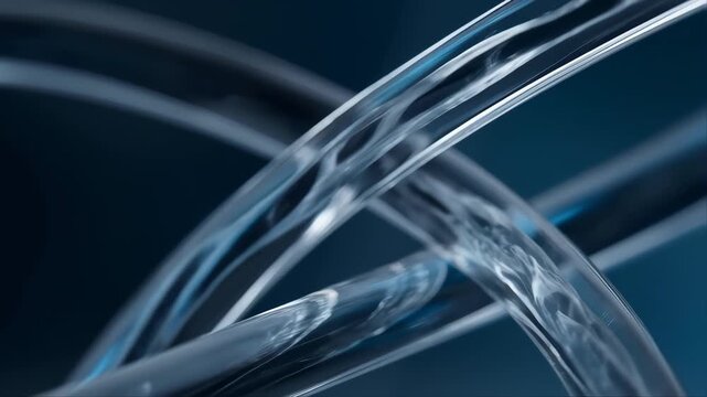 Glass Tubes with Liquid Flowing Through Them in a Close-Up Shot Featuring Transparent, Water, Science with Laboratory and Experiment Elements
