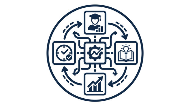 Business Process Management Cycle Icons.