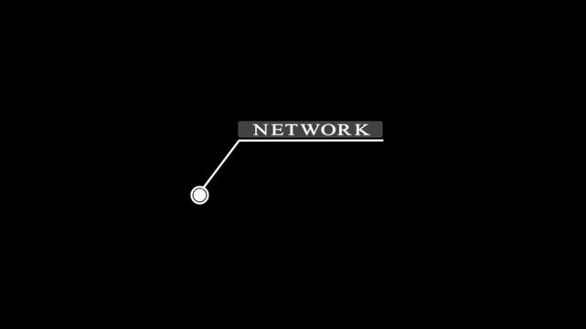Hud rectangle network text box animation, scoreboard, modern technologies.Digital download progress or status bar of the digital interface head-up display.4k animation..
