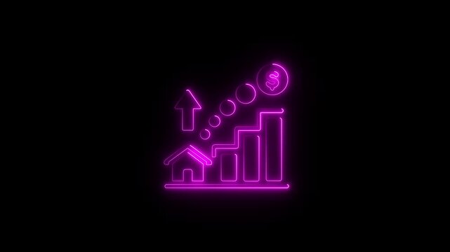 glowing neon incentive icon isolated on black background. HD video motion graphic animation.animation video.