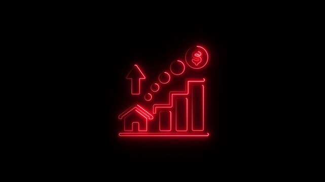 glowing neon incentive icon isolated on black background. HD video motion graphic animation.animation video.