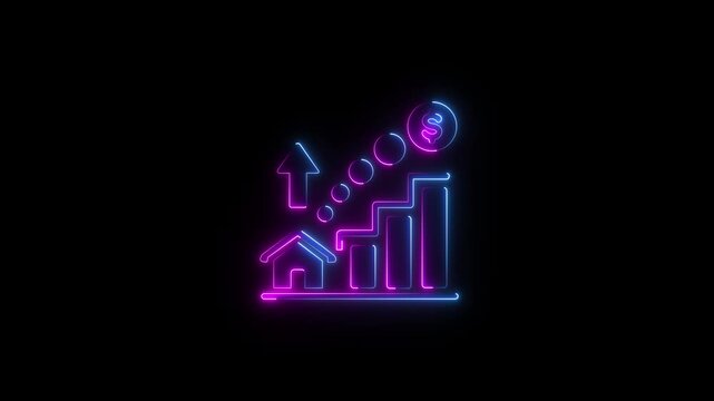 glowing neon incentive icon isolated on black background. HD video motion graphic animation.animation video.