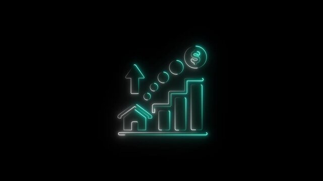 glowing neon incentive icon isolated on black background. HD video motion graphic animation.animation video.