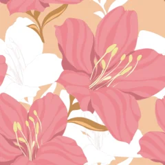 Beautiful seamless floral pattern with flowers and leaves. Decorative botanical vector illustration for fabric, wallpaper, and textile design. © thitiphorn