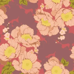 Beautiful seamless floral pattern with flowers and leaves. Decorative botanical vector illustration for fabric, wallpaper, and textile design. © thitiphorn