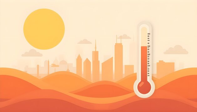 High Temperature Alert Poster Illustration