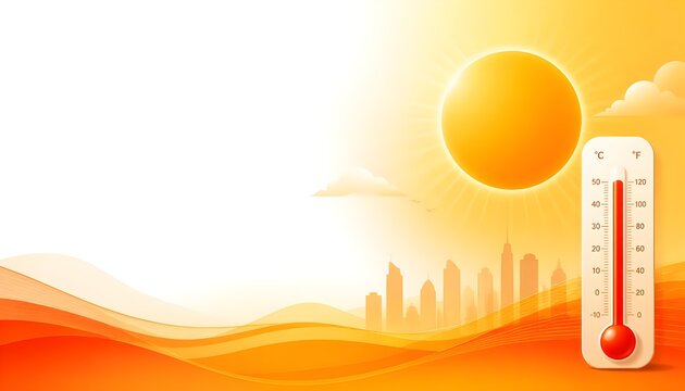 Extreme Heat Weather Banner Vector