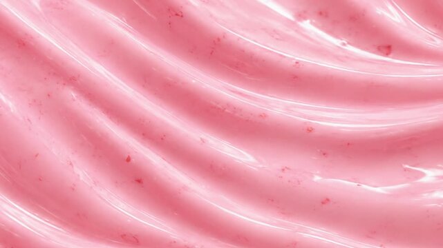 Luxury Pink Glossy Abstract Liquid Background with Smooth Flowing Waves, Marble Texture, Premium Cosmetic Cream Surface and Elegant 3D Design