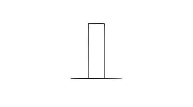 A clean black and white line art vector icon of a bar graph with ascending columns, ideal for presentations, reports, data visualization, or business analytics dashboards.