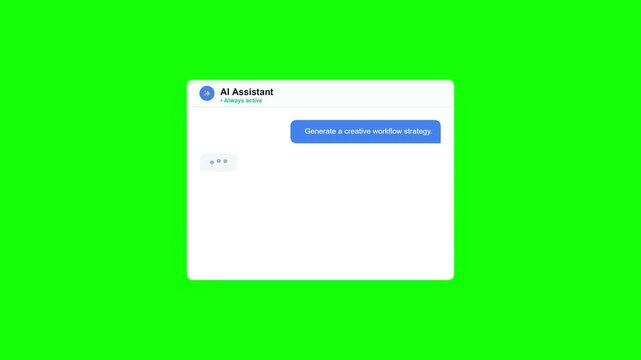 Search bar typing query interaction animation, green screen overlay