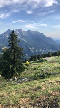 Beautiful View on Serina Valley from Mount Arera, in the Italian Alps, During a Sunny Summer Late Afternoon. Oltre il Colle, Bergamo Province, Italy