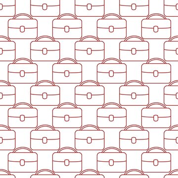 Briefcase Line Icon Seamless Pattern