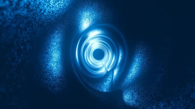 Nanotech Microscopic World Showing Luminous Particles in a Cinematic Blue Hue Featuring Abstract, Science, Technology with Futuristic and Digital