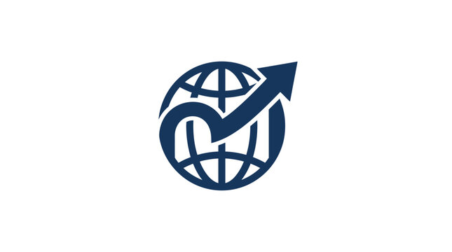 Global Business Growth Finance Symbol.