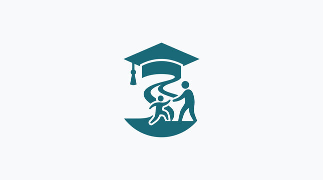 Graduation Cap Icon with People.