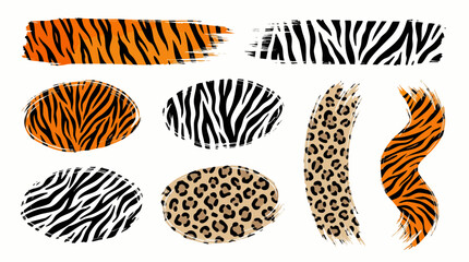 Safari Animal Print Brush Stroke Vector Shapes Collection © FAZAR