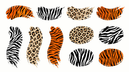 Safari Animal Print Brush Stroke Vector Elements Set © FAZAR